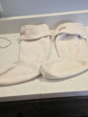 Hunter Fleece Boot Socks in Off-White